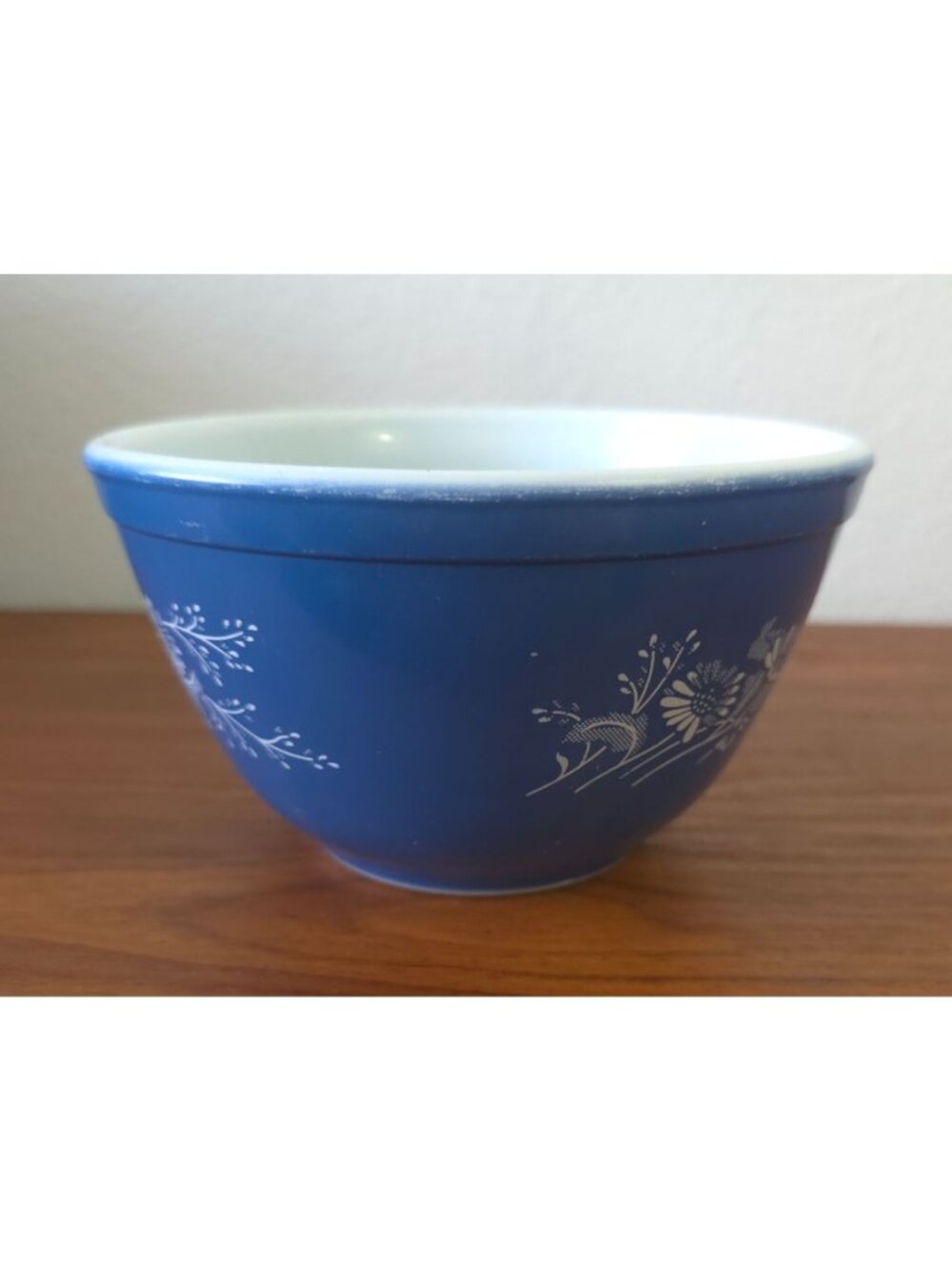 Vintage PYREX Colonial Mist Blue Daisy #401 750ml Nesting Mixing Bowl USA MADE - Picture 3 of 11